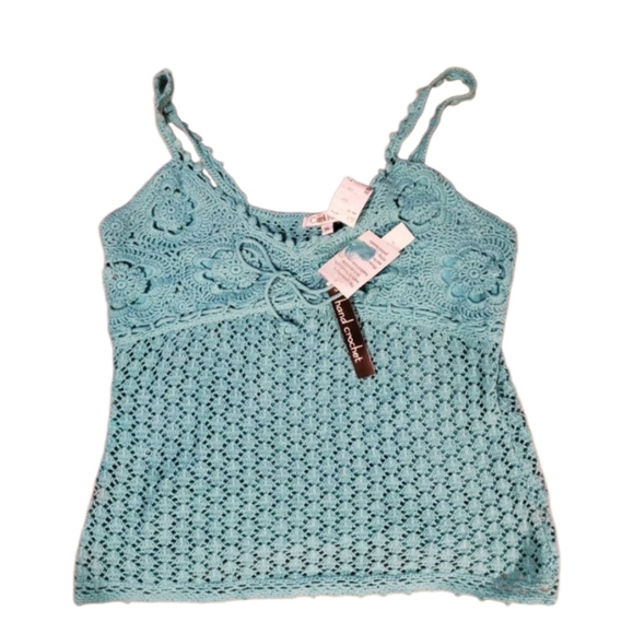 60s Blue Crocheted Crop Top main image 0